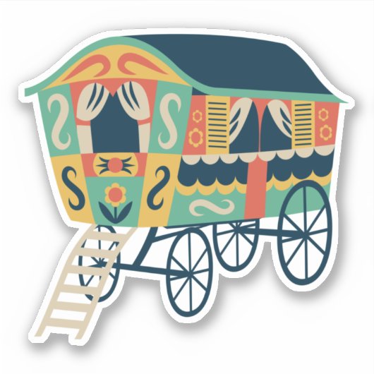 Gypsy Wagon Sticker (Voorkant)