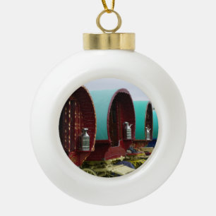 Gypsy wagons ceramic ball christmas ornament