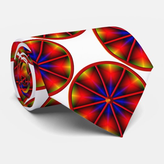 Gypsy Wheel Red Spokes Stropdas (Opgerold)