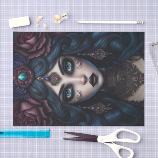 Gypsy Woman Donker Gotische Decoupage Papier (Craft)