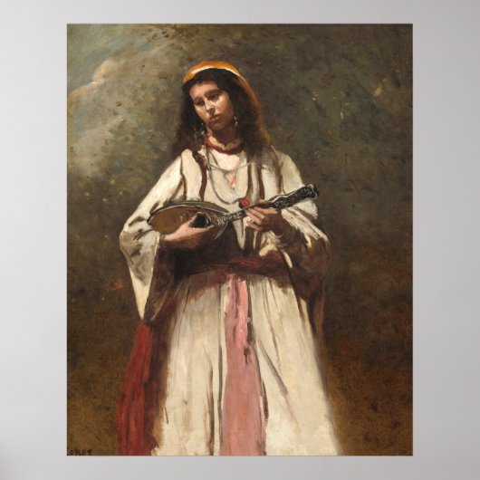 Gypsy Woman - Jean-Baptiste - Corot Fine Art Poster (Voorkant)