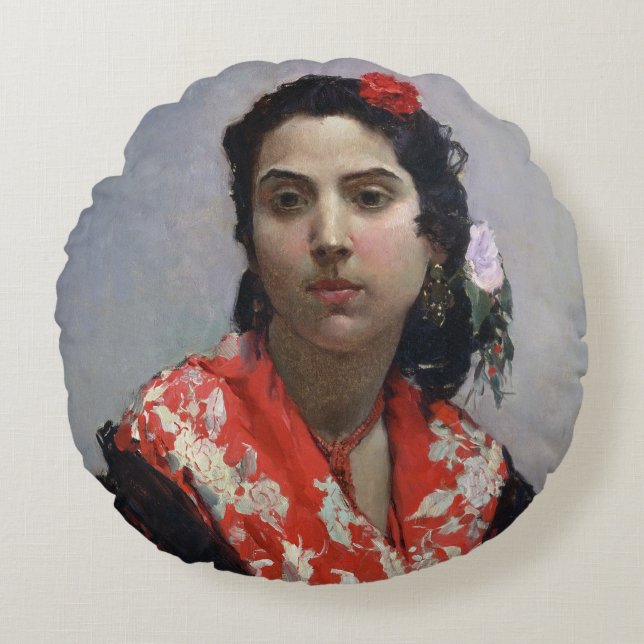 Gypsy Woman Rond Kussen (Voorkant)