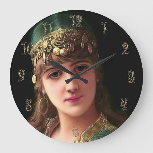 Gypsy woman victorian elegant boho bellydancer grote klok (Voorkant)