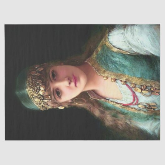 Gypsy woman victorian elegant boho bellydancer tissuepapier (Voorkant)