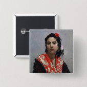 Gypsy Woman Vierkante Button 5,1 Cm (Voorkant /achterkant)