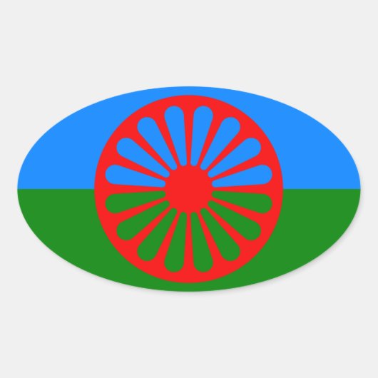 Gyptische vlag ovale sticker (Voorkant)