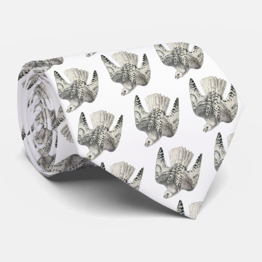 Gyrfalcon Falcon Diving  Art Stropdas (Opgerold)