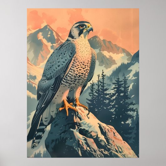  Gyrfalcon Illustratie Poster (Voorkant)