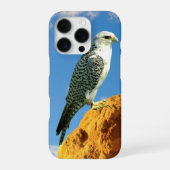 Gyrfalcon neergestreken op een rots telefoonhoes iPhone hoesje (Achterkant)