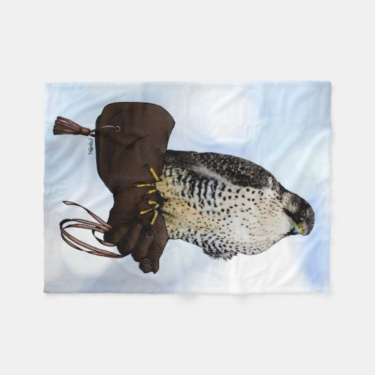 Gyrfalcon op Glove Fleece Deken (Voorkant (Horizontaal))
