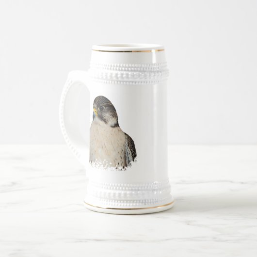 Gyrfalcon Saker Hybrid Falcon Bierpul (Voorkant links)