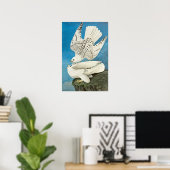 Gyrfalcons, ook bekend als Gerfalcons door John Ja Poster (Thuiskantoor)