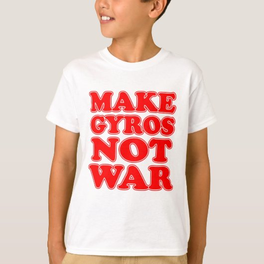 Gyros niet oorlog maken t-shirt (Voorkant)
