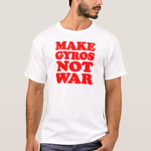 Gyros niet oorlog maken t-shirt (Voorkant)