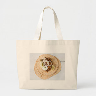 Gyros pita met tzatziki coleslaw olives en feta grote tote bag