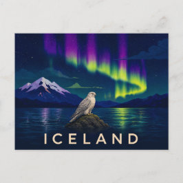 Gyrvalk onder het Aurora | Iconisch IJsland Briefkaart