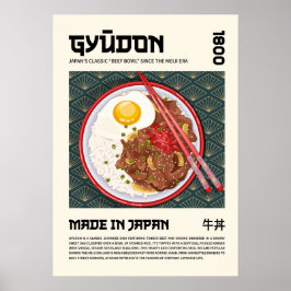 Gyudon Traditional Japanese Beef Bowl Artwork Poster