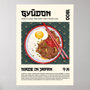 Gyudon Traditioneel Japans Rundvleeskom Artwork Poster