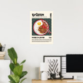Gyudon Traditioneel Japans Rundvleeskom Artwork Poster (Thuiskantoor)
