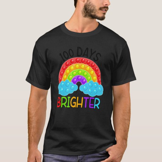 Gzbg Rainbow Pop 100 dagen Brighter Fidget Stud T-shirt (Voorkant)