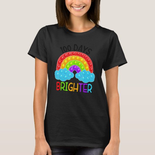 Gzbg Rainbow Pop 100 dagen Brighter Fidget Stud T-shirt (Voorkant)