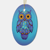H00t Owl Blue Moon Oval Ornament (Links)