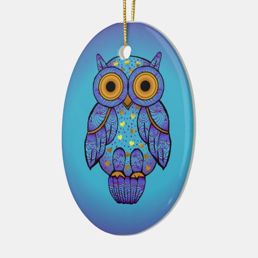 H00t Owl Blue Moon Oval Ornament (Links)