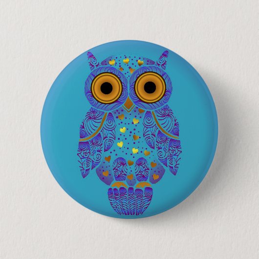 H00t Owl Blues Button (Voorkant)