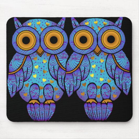 H00t Owl Midnight Madness Mousepad Muismat (Voorkant)