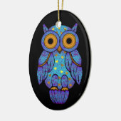 H00t Owl Midnight Madness Oval Ornament (Links)