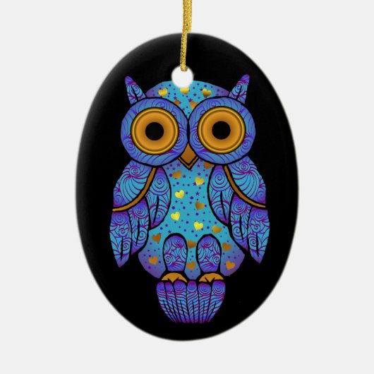 H00t Owl Midnight Madness Oval Ornament (Voorkant)