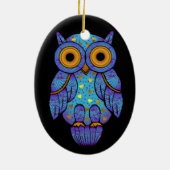 H00t Owl Midnight Madness Oval Ornament (Achterkant)
