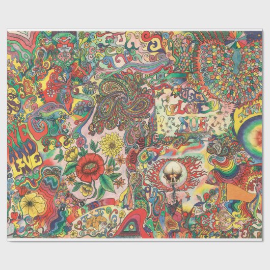 H081 Psychedelic 1969 Cadeaupapier (Vlak)