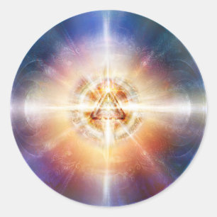 H114 Sterrendriehoek Orb Ronde Sticker