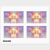 H120-Heart on Fire Rechthoekige Sticker (Vel)