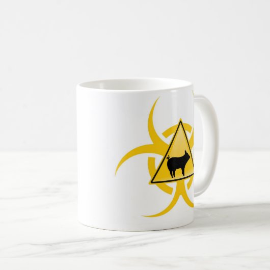 H1N1 Varkensgriep Biohazard Mok koffie (Voorkant rechts)