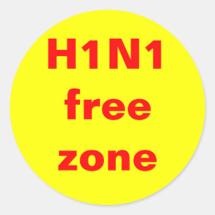 H1N1 vrije zone Ronde Sticker