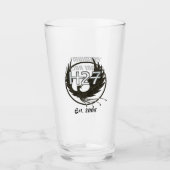 H27 Zwart Marmer Logo Pint Glas (Voorkant)