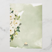 H2 Alabaster Rozen Brunch Bruisend Echt Folie Uitnodiging (Achterkant)