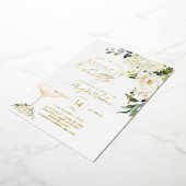 H2 Alabaster Rozen Brunch Bruisend Echt Folie Uitnodiging (Gedraaid)