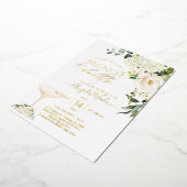 H2 Alabaster Rozen Brunch Bubble Real Folie Uitnodiging (Gedraaid)