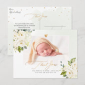 H2 Alabaster Rozen Hydrangea Baby Shower Ansichtka Briefkaart (Voorkant / Achterkant)