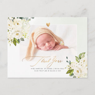 H2 Alabaster Rozen Hydrangea Baby Shower Ansichtka Briefkaart