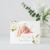 H2 Alabaster Rozen Hydrangea Baby shower Briefkaar Briefkaart (Staand voorkant)