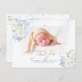 H2 Blau Crème Rozen Hortensia Baby Shower Ansichtk Briefkaart (Voorkant / Achterkant)