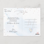 H2 Blau Crème Rozen Hortensia Baby Shower Ansichtk Briefkaart (Achterkant)