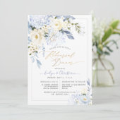 H2 Blau Hortensia Crème Rozen Oefendiner Kaart (Staand voorkant)