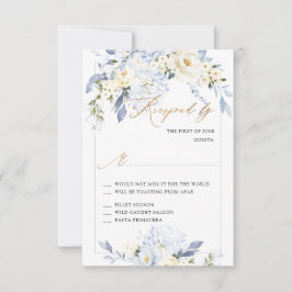 H2 Blau Hortensia Crème Rozen RSVP kaarten