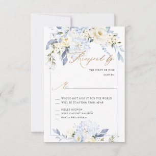 H2 Blau Hortensia Crème Rozen RSVP kaarten