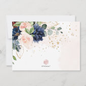 H2 Bloemen Blush Navy Burgundy Bridal Brunch Kaart (Achterkant)